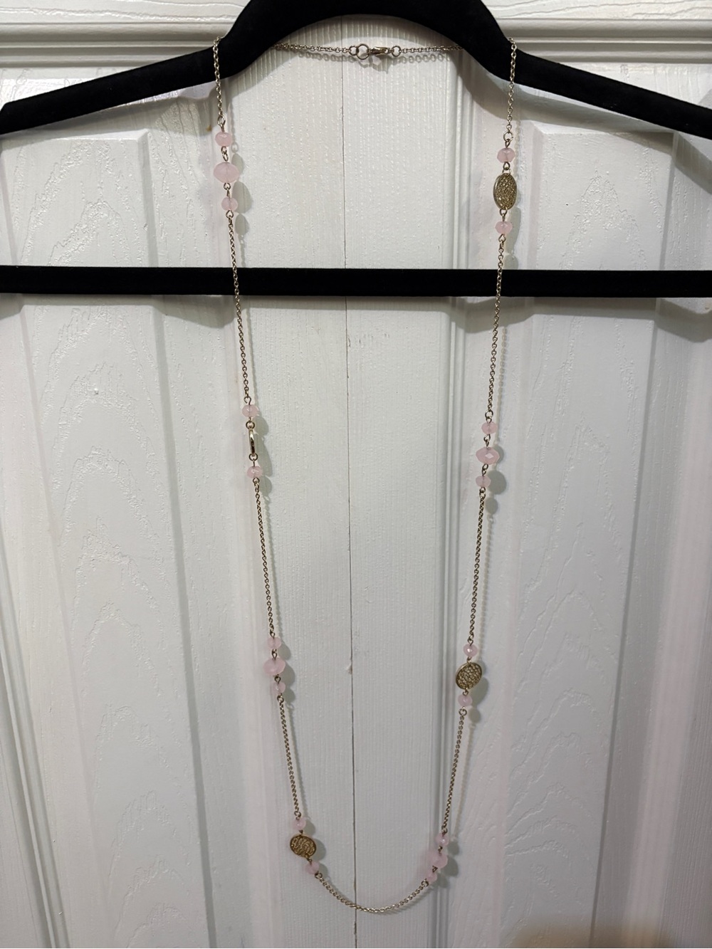 Rue21 Pink Bead Long Necklace with Gold Accents
